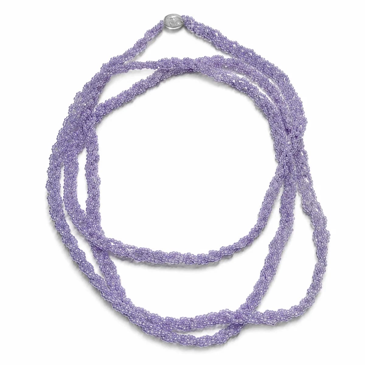 Guia Miçanga Trançada Três Fios Violeta
