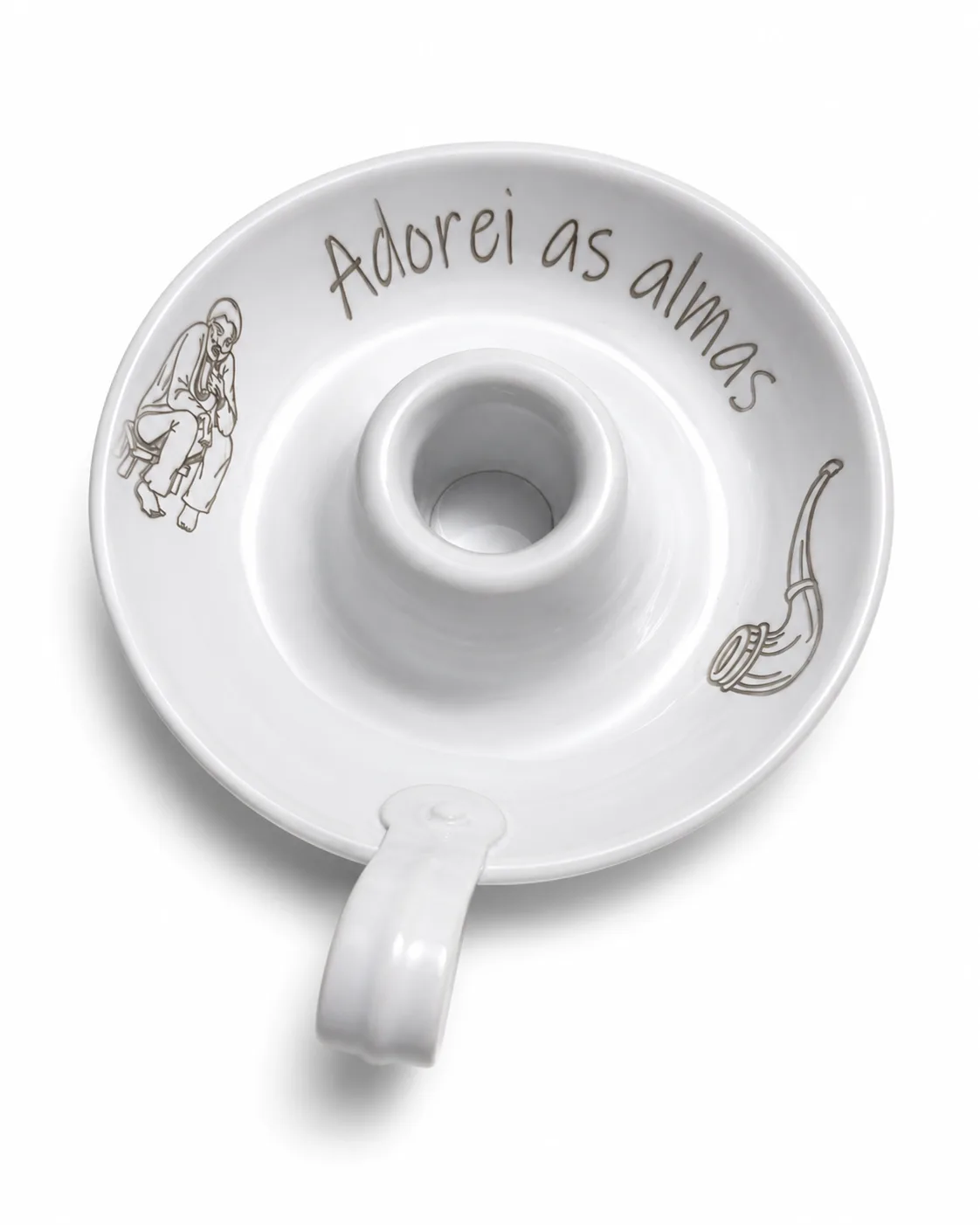 Suporte porta vela palito branco para 1 vela - Adorei as Almas