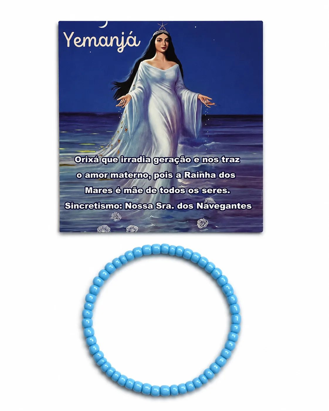 Pulseira Orixá Iemanjá - Missanga azul bb